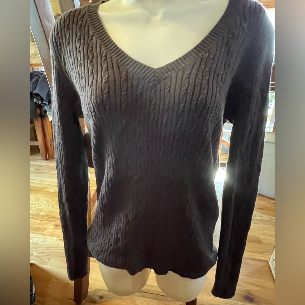 Caslon brown cotton sweater Large